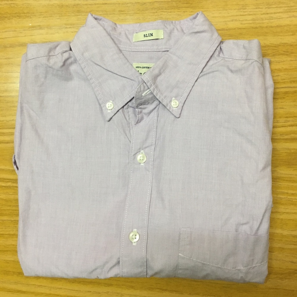 J Crew Purple Button Up Long Sleeve Slim Small